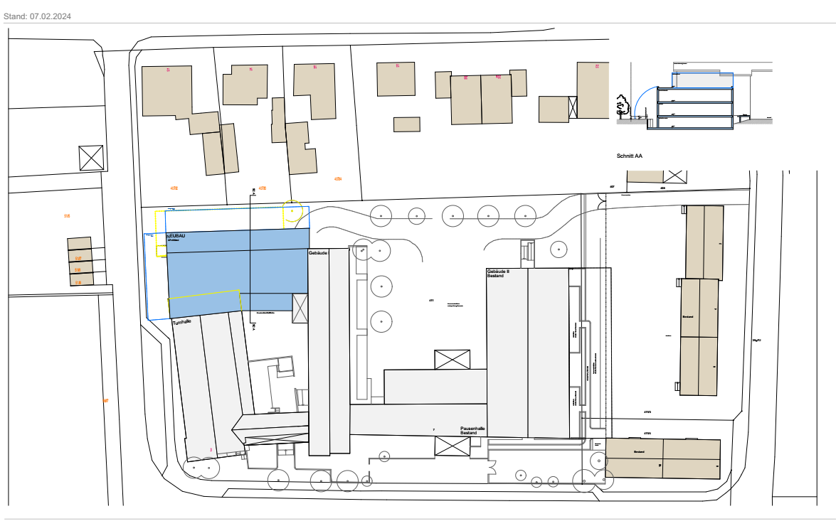 Grafik 2 Machbarkeitsstudie (Dreier + Lauterbach Architekten, München, Stand 07.02.2024)